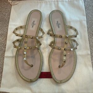 Valentino Gold Studded Sandals